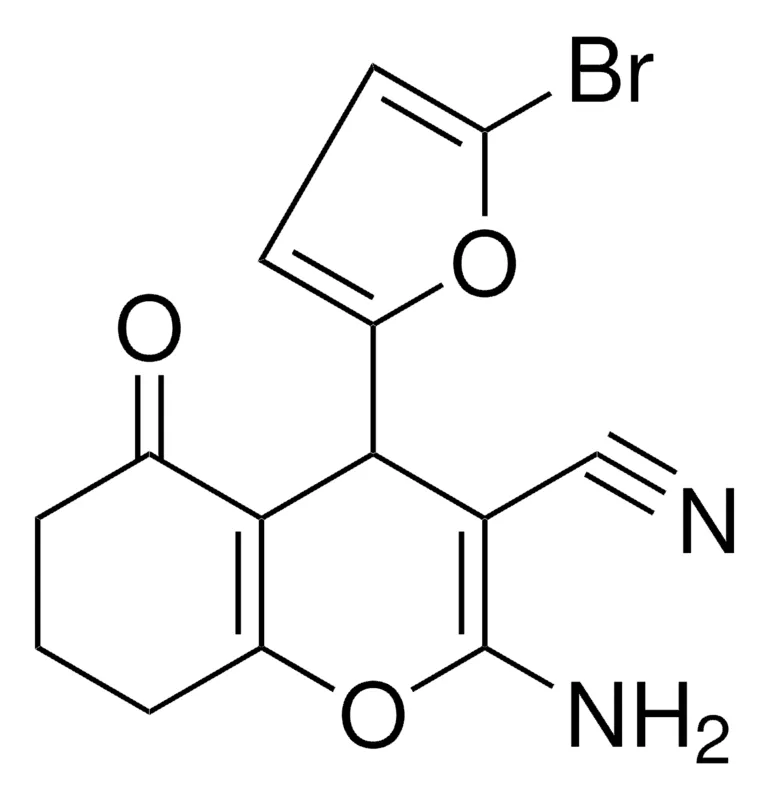 Sigma-Aldrich 2-AMINO-4-(5-BR-FURAN-2-YL)-5-OXO-5,6,7,8-TETRAHYDRO-4H-CHROMENE-3-CARBONITRILE,AldrichCPR