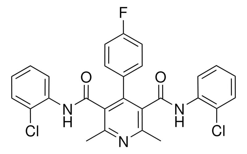 Sigma-Aldrich N(3),N(5)-BIS(2-CHLOROPHENYL)-4-(4-FLUOROPHENYL)-2,6-DIMETHYL-3,5-PYRIDINEDICARBOXAMIDE,AldrichCPR