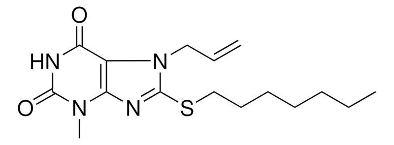 Sigma-Aldrich 7-ALLYL-8-HEPTYLSULFANYL-3-METHYL-3,7-DIHYDRO-PURINE-2,6-DIONE,AldrichCPR
