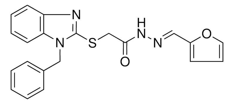 Sigma-Aldrich 2-(1-BZL-1H-BENZOIMIDAZOL-2-YLSULFANYL)ACETIC ACID FURAN-2-YLMETHYLENE-HYDRAZIDE,AldrichCPR