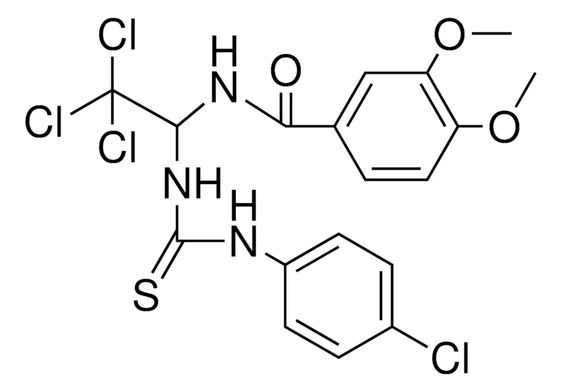 Sigma-Aldrich 3,4-DIMETHOXY-N-(2,2,2-TRICHLORO-1-(3-(4-CL-PHENYL)-THIOUREIDO)-ETHYL)-BENZAMIDE,AldrichCPR