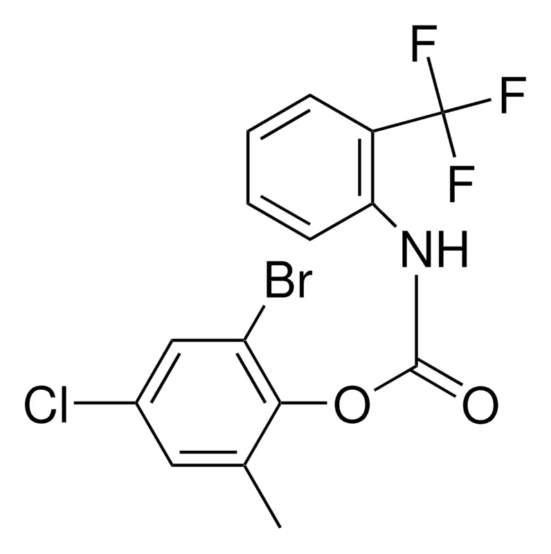 Sigma-Aldrich 2-BROMO-4-CHLORO-6-METHYLPHENYL N-(2-(TRIFLUOROMETHYL)PHENYL)CARBAMATE,AldrichCPR