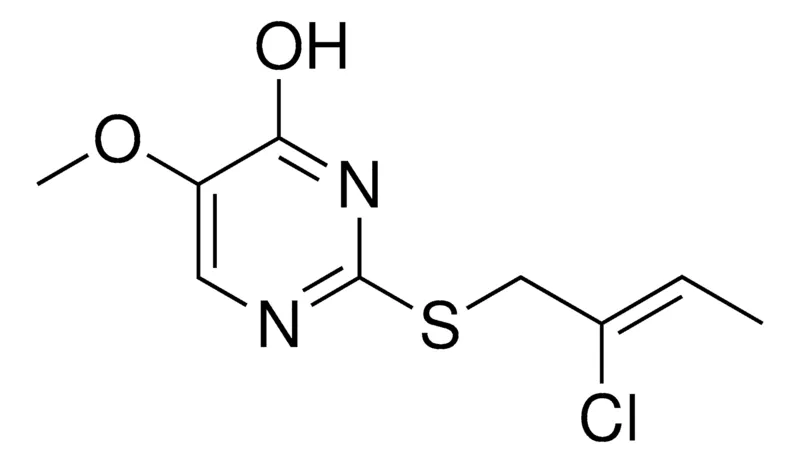 Sigma-Aldrich 2-(2-CHLORO-BUT-2-ENYLSULFANYL)-5-METHOXY-PYRIMIDIN-4-OL,AldrichCPR