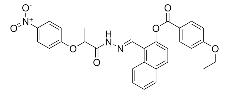 Sigma-Aldrich 1-(2-(2-(4-NITROPHENOXY)PROPANOYL)CARBOHYDRAZONOYL)-2-NAPHTHYL 4-ETHOXYBENZOATE,AldrichCPR