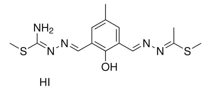 Sigma-Aldrich METHYL (1E)-N-{(E)-[3-((E)-{(2E)-2-[AMINO(METHYLSULFANYL)METHYLENE]HYDRAZONO}METHYL)-2-HYDROXY-5-METHYLPHENYL]METHYLIDENE}ETHANEHYDRAZONOTHIOATE HYDROIODIDE，AldrichCPR