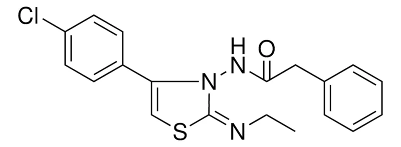 Sigma-Aldrich N-(4-(4-CHLORO-PHENYL)-2-ETHYLIMINO-THIAZOL-3-YL)-2-PHENYL-ACETAMIDE,AldrichCPR