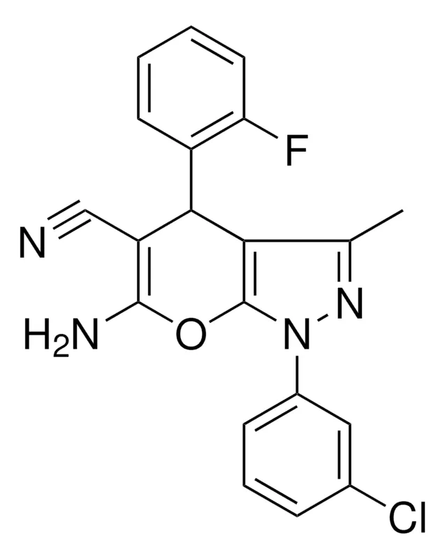 Sigma-Aldrich 6-AMINO-1-(3-CL-PH)-4-(2-F-PH)-3-ME-1,4-2H-PYRANO(2,3-C)PYRAZOLE-5-CARBONITRILE,AldrichCPR