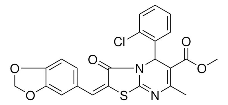 Sigma-Aldrich METHYL (2E)-2-(1,3-BENZODIOXOL-5-YLMETHYLENE)-5-(2-CHLOROPHENYL)-7-METHYL-3-OXO-2,3-DIHYDRO-5H-[1,3]THIAZOLO[3,2-A]PYRIMIDINE-6-CARBOXYLATE，AldrichCPR
