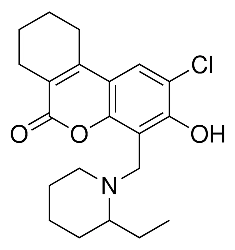 Sigma-Aldrich 2-CL-4-(2-ET-PIPERIDIN-1-YLMETHYL)-3-HO-7,8,9,10-4H-BENZO(C)CHROMEN-6-ONE,AldrichCPR