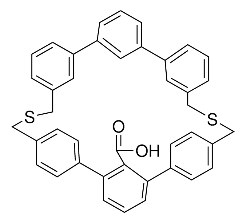 Sigma-Aldrich 12,30-DITHIAHEPTACYCLO[30.2.2.2(7,10).1(2,6).1(14,18).1(19,23).1(24,28)]DOTETRACONTA-1(34),2(42),3,5,7,9,14(39),15,17,19(38),20,22,24(37),25,27,32,35,40-OCTADECAENE-42-CARBOXYLIC ACID，AldrichCPR