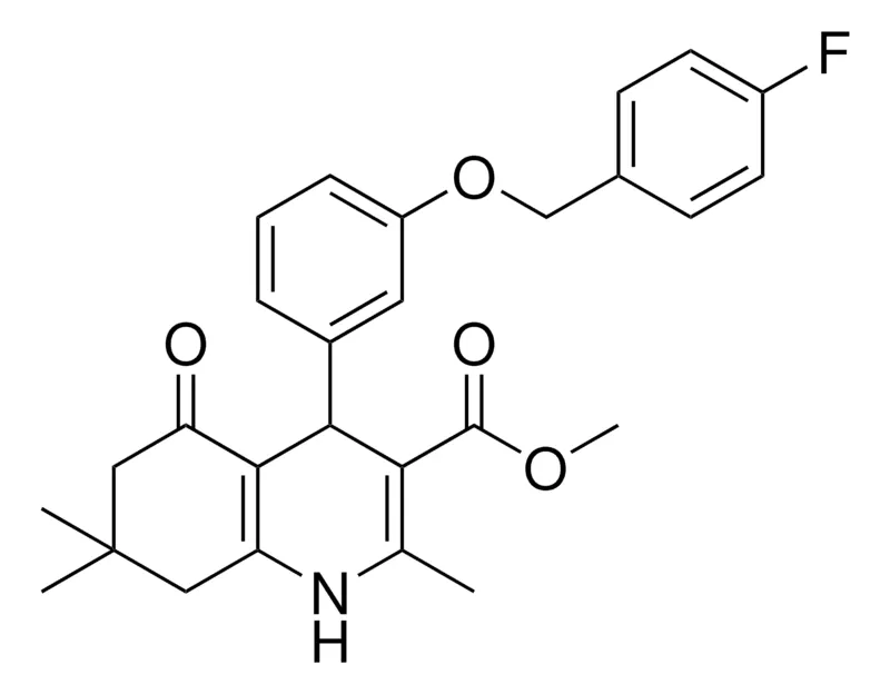 Sigma-Aldrich METHYL 4-(3-((4-FLUOROBENZYL)OXY)PHENYL)-2,7,7-TRIMETHYL-5-OXO-1,4,5,6,7,8-HEXAHYDRO-3-QUINOLINECARBOXYLATE,AldrichCPR
