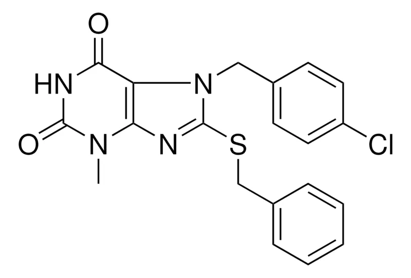 Sigma-Aldrich 8-BENZYLSULFANYL-7-(4-CHLORO-BENZYL)-3-METHYL-3,7-DIHYDRO-PURINE-2,6-DIONE,AldrichCPR