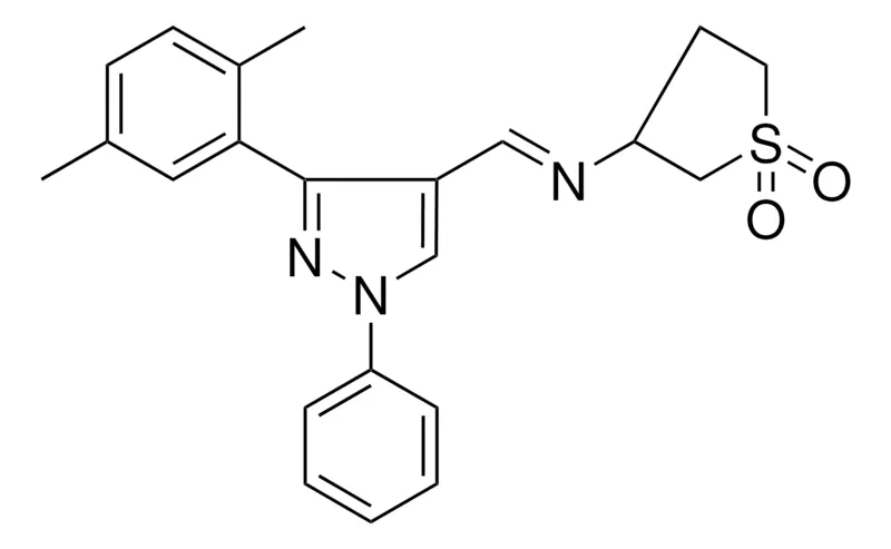 Sigma-Aldrich N-{(E)-[3-(2,5-DIMETHYLPHENYL)-1-PHENYL-1H-PYRAZOL-4-YL]METHYLIDENE}TETRAHYDRO-3-THIOPHENAMINE 1,1-DIOXIDE，AldrichCPR