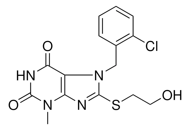 Sigma-Aldrich 7-(2-CL-BENZYL)-8-(2-HYDROXY-ETHYLSULFANYL)-3-ME-3,7-DIHYDRO-PURINE-2,6-DIONE,AldrichCPR