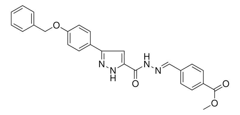 Sigma-Aldrich 4((5(4-BENZYLOXY-PH)2H-PYRAZOLE-3-CARBONYL)HYDRAZONOMETHYL)BENZOIC ACID ME ESTER,AldrichCPR