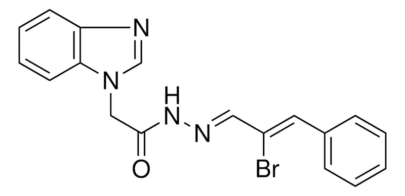 Sigma-Aldrich 2-BENZOIMIDAZOL-1-YL-ACETIC ACID (2-BROMO-3-PHENYL-ALLYLIDENE)-HYDRAZIDE,AldrichCPR