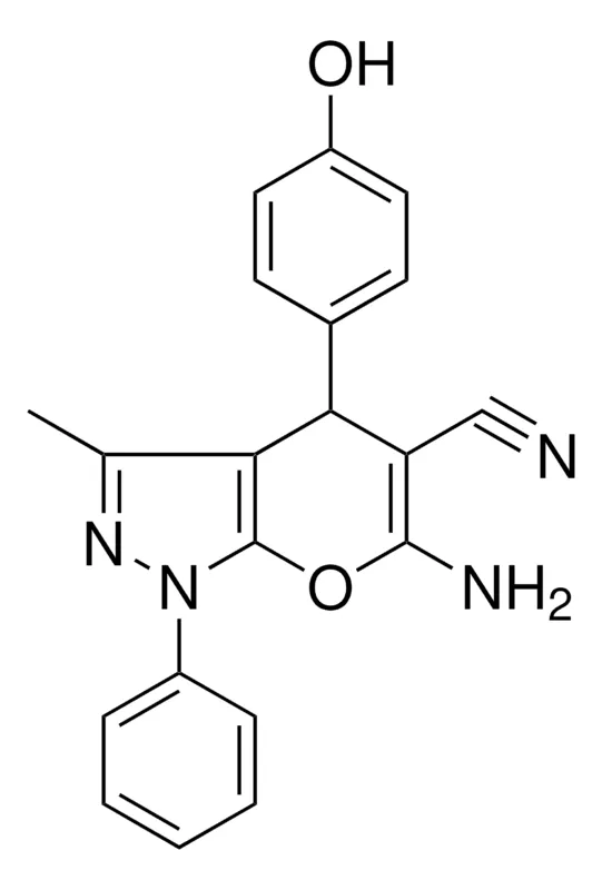 Sigma-Aldrich 6-AMINO-4-(4-HO-PH)-3-ME-1-PH-1,4-DIHYDRO-PYRANO(2,3-C)PYRAZOLE-5-CARBONITRILE,AldrichCPR