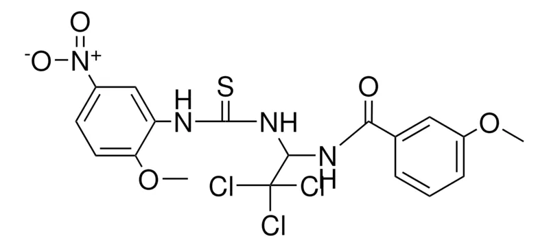 Sigma-Aldrich 3-MEO-N-(2,2,2-TRICHLORO-1-(3-(2-MEO-5-NITRO-PH)-THIOUREIDO)-ETHYL)-BENZAMIDE,AldrichCPR