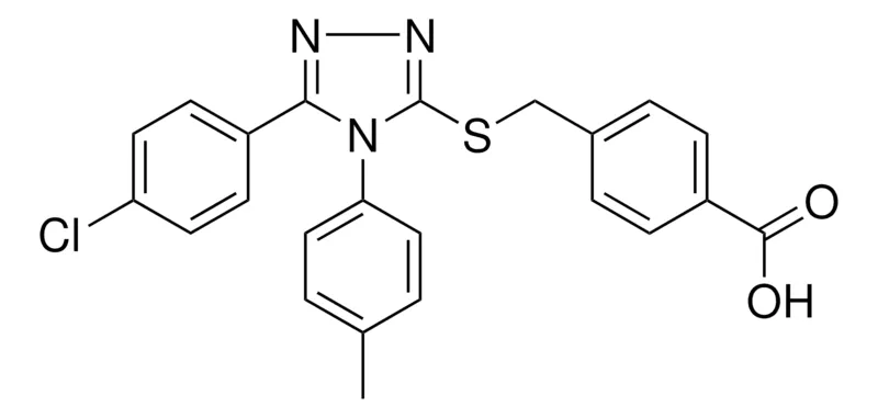 Sigma-Aldrich 4-(((5-(4-CL-PH)-4-(4-METHYLPHENYL)-4H-1,2,4-TRIAZOL-3-YL)THIO)ME)BENZOIC ACID,AldrichCPR