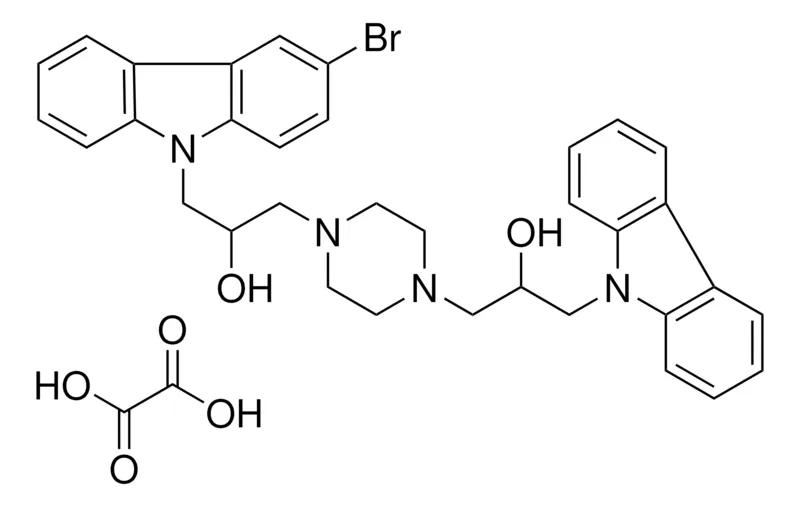 Sigma-Aldrich 1-(4-(3-(9H-CARBAZOL-9-YL)-2-HYDROXYPROPYL)PIPERAZIN-1-YL)-3-(3-BROMO-9H-CARBAZOL-9-YL)PROPAN-2-OL OXALATE,AldrichCPR