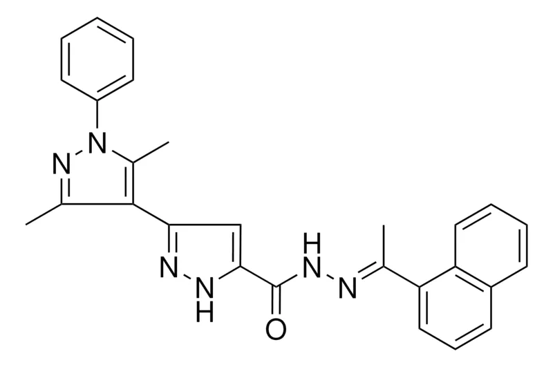 Sigma-Aldrich (E)-3',5'-DIMETHYL-N'-(1-(NAPHTHALEN-1-YL)ETHYLIDENE)-1'-PHENYL-1H,1'H-3,4'-BIPYRAZOLE-5-CARBOHYDRAZIDE,AldrichCPR