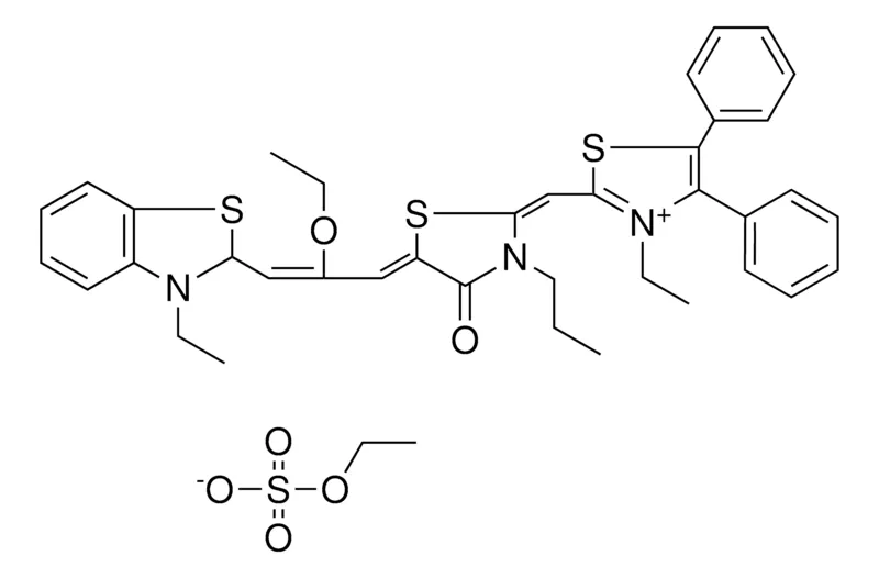 Sigma-Aldrich 2-((E)-{(5Z)-5-[(2Z)-2-ETHOXY-3-(3-ETHYL-2,3-DIHYDRO-1,3-BENZOTHIAZOL-2-YL)-2-PROPENYLIDENE]-4-OXO-3-PROPYL-1,3-THIAZOLIDIN-2-YLIDENE}METHYL)-3-ETHYL-4,5-DIPHENYL-1,3-THIAZOL-3-IUM ETHYL SULFATE，AldrichCPR