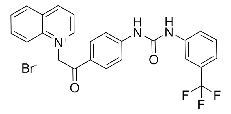 Sigma-Aldrich N-(4-(1-QUINOLINIUMYLACETYL)PHENYL)-N'-(3-(TRIFLUOROMETHYL)PHENYL)UREA BROMIDE，AldrichCPR