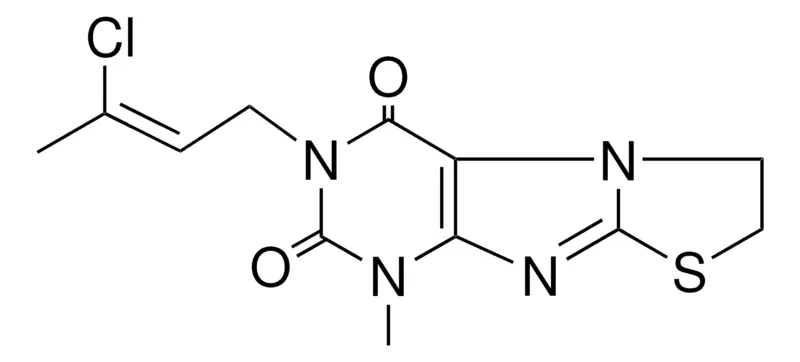 Sigma-Aldrich 3-(3-CHLORO-BUT-2-ENYL)-1-METHYL-6,7-DIHYDRO-1H-THIAZOLO(2,3-F)PURINE-2,4-DIONE,AldrichCPR