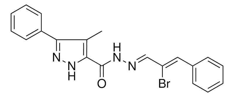 Sigma-Aldrich 4-ME-5-PH-2H-PYRAZOLE-3-CARBOXYLIC ACID (2-BROMO-3-PHENYL-ALLYLIDENE)-HYDRAZIDE,AldrichCPR