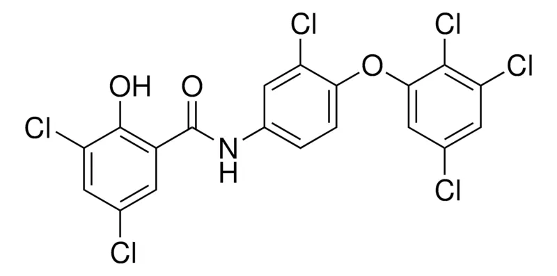 Sigma-Aldrich 3,5-DICHLORO-N-(3-CHLORO-4-(2,3,5-TRICHLOROPHENOXY)PHENYL)-2-HYDROXYBENZAMIDE,AldrichCPR
