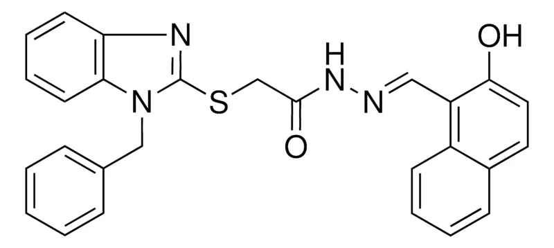 Sigma-Aldrich 2-[(1-BENZYL-1H-BENZIMIDAZOL-2-YL)SULFANYL]-N'-[(E)-(2-HYDROXY-1-NAPHTHYL)METHYLIDENE]ACETOHYDRAZIDE，AldrichCPR