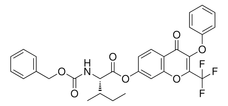 Sigma-Aldrich (2S,3R)-4-OXO-3-PHENOXY-2-(TRIFLUOROMETHYL)-4H-CHROMEN-7-YL 2-(BENZYLOXYCARBONYLAMINO)-3-METHYLPENTANOATE,AldrichCPR