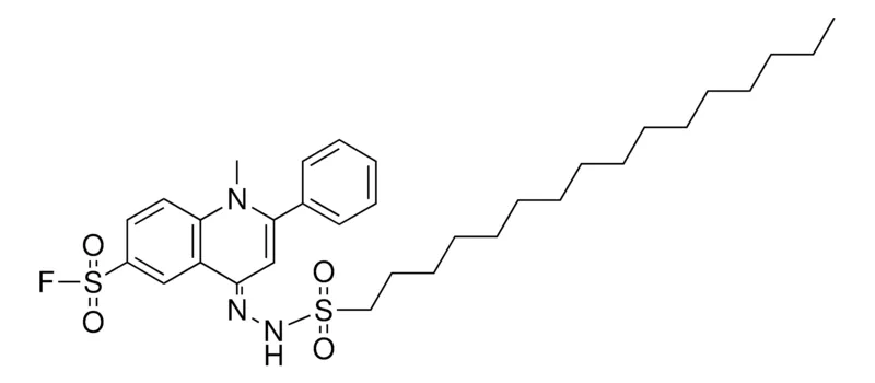 Sigma-Aldrich 1-HEXADECANESULFONIC (6-(FLUOROSULFONYL)-1-ME-2-PH-4(1H)-QUINOLYLIDENE)HYDRAZIDE,AldrichCPR