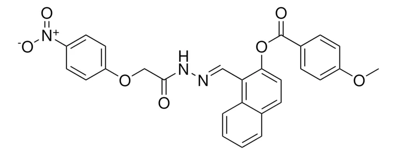 Sigma-Aldrich 1-(2-((4-NITROPHENOXY)ACETYL)CARBOHYDRAZONOYL)-2-NAPHTHYL 4-METHOXYBENZOATE,AldrichCPR