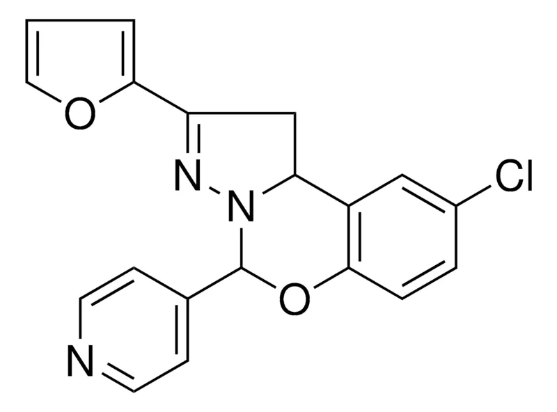 Sigma-Aldrich 8-CL-2-FURAN-2-YL-4-PYRIDIN-4YL1,9B-2H-5-OXA-3,3A-DIAZA-CYCLOPENTA(A)NAPHTHALENE,AldrichCPR