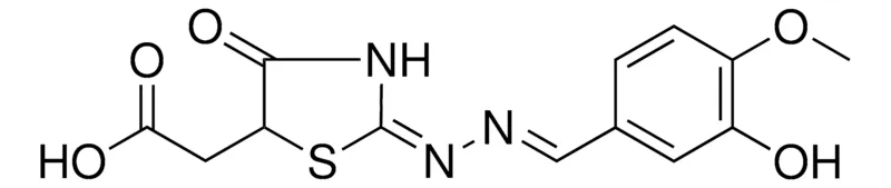 Sigma-Aldrich (2-((3-HO-4-METHOXY-BENZYLIDENE)-HYDRAZONO)-4-OXO-THIAZOLIDIN-5-YL)-ACETIC ACID,AldrichCPR