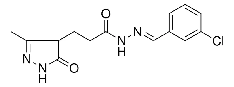 Sigma-Aldrich N'-[(E)-(3-CHLOROPHENYL)METHYLIDENE]-3-(3-METHYL-5-OXO-4,5-DIHYDRO-1H-PYRAZOL-4-YL)PROPANOHYDRAZIDE，AldrichCPR