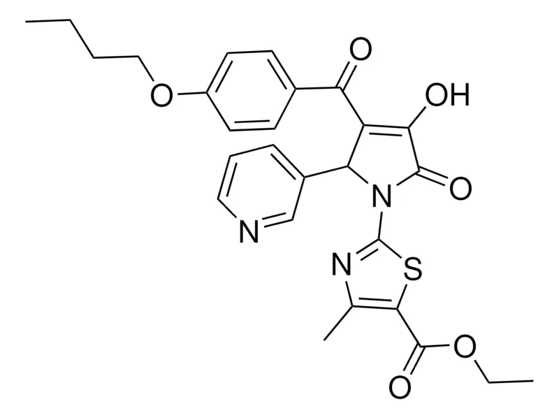 Sigma-Aldrich ETHYL 2-[3-(4-BUTOXYBENZOYL)-4-HYDROXY-5-OXO-2-(3-PYRIDINYL)-2,5-DIHYDRO-1H-PYRROL-1-YL]-4-METHYL-1,3-THIAZOLE-5-CARBOXYLATE，AldrichCPR