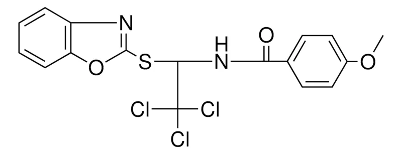 Sigma-Aldrich N-(1-(BENZOOXAZOL-2-YLSULFANYL)-2,2,2-TRICHLORO-ETHYL)-4-METHOXY-BENZAMIDE,AldrichCPR