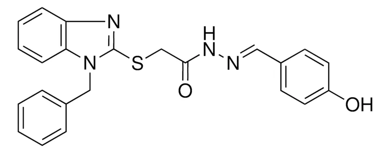 Sigma-Aldrich 2-(1-BZL-1H-BENZOIMIDAZOL-2-YLSULFANYL)-ACETIC ACID (4-HO-BENZYLIDENE)-HYDRAZIDE,AldrichCPR
