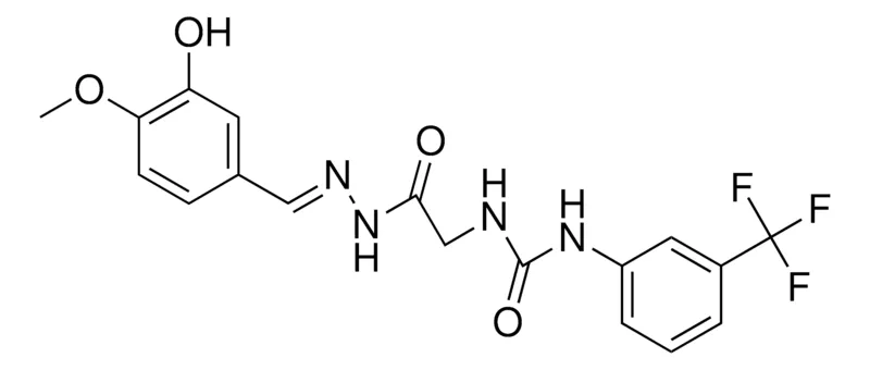 Sigma-Aldrich 2-(3(3(TRIFLUOROMETHYL)PHENYL)UREIDO)ACETIC (3HYDROXY4-MEO-BENZYLIDENE)HYDRAZIDE,AldrichCPR