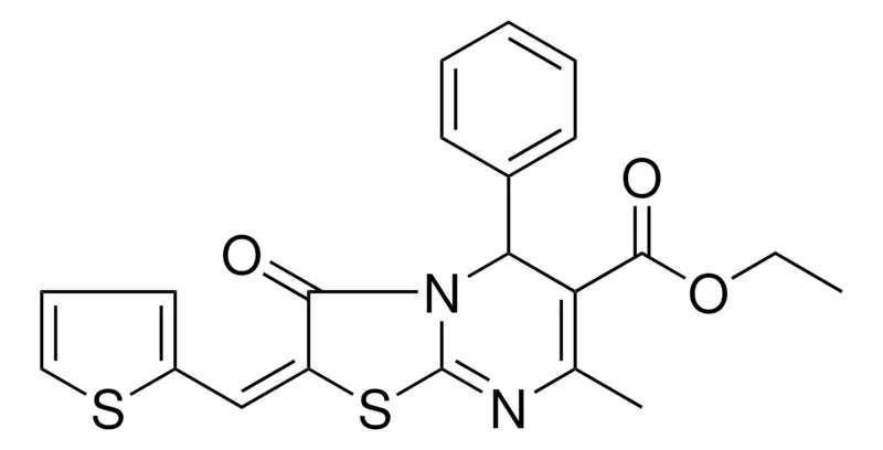 Sigma-Aldrich ETHYL (2E)-7-METHYL-3-OXO-5-PHENYL-2-(2-THIENYLMETHYLENE)-2,3-DIHYDRO-5H-[1,3]THIAZOLO[3,2-A]PYRIMIDINE-6-CARBOXYLATE，AldrichCPR