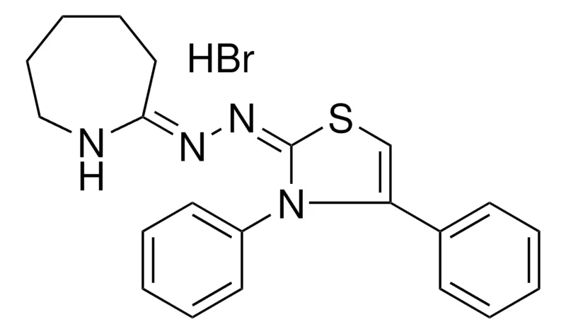 Sigma-Aldrich N-AZEPAN-2-YLIDENE-N'-(3,4-DIPHENYL-3H-THIAZOL-2-YLIDENE)HYDRAZINE, HYDROBROMIDE,AldrichCPR