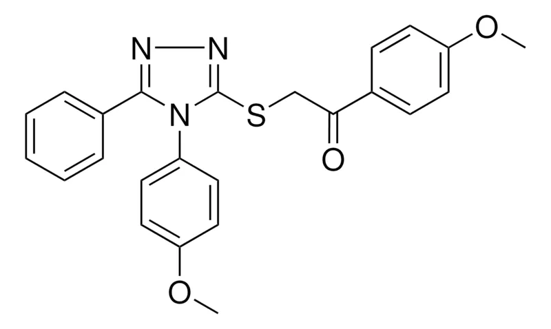 Sigma-Aldrich 1-(4-MEO-PH)-2-((4-(4-METHOXYPHENYL)-5-PH-4H-1,2,4-TRIAZOL-3-YL)THIO)ETHANONE,AldrichCPR
