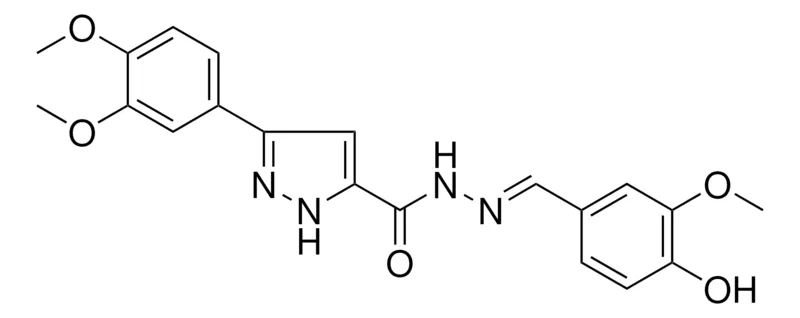 Sigma-Aldrich 5(3,4-DI-MEO-PH)-2H-PYRAZOLE-3-CARBOXYLIC ACID (4-HO-3-MEO-BENZYLIDENE)HYDRAZIDE,AldrichCPR