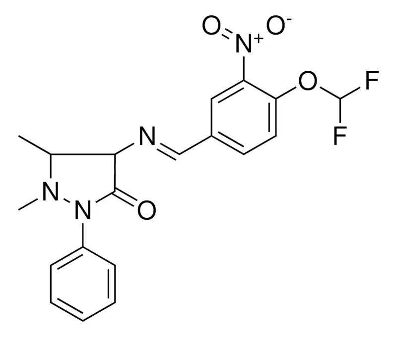 Sigma-Aldrich 4-((4-DI-F-MEO-3-NITRO-BENZYLIDENE)-AMINO)-1,5-DIMETHYL-2-PH-PYRAZOLIDIN-3-ONE,AldrichCPR