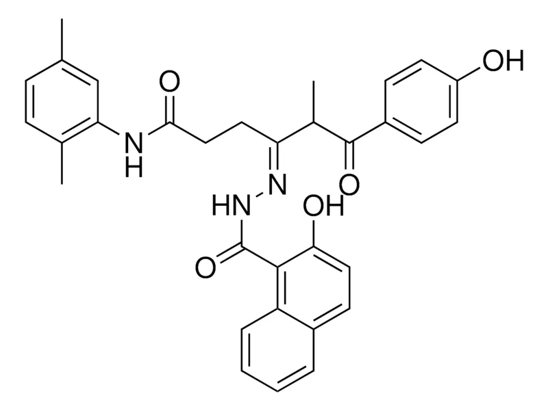 Sigma-Aldrich (4E)-N-(2,5-DIMETHYLPHENYL)-4-[(2-HYDROXY-1-NAPHTHOYL)HYDRAZONO]-6-(4-HYDROXYPHENYL)-5-METHYL-6-OXOHEXANAMIDE，AldrichCPR