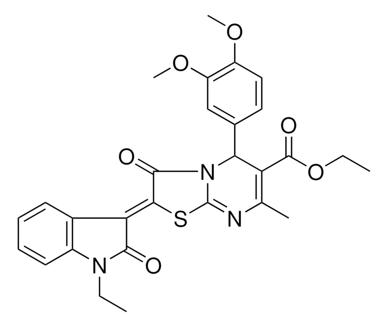 Sigma-Aldrich ETHYL (2Z)-5-(3,4-DIMETHOXYPHENYL)-2-(1-ETHYL-2-OXO-1,2-DIHYDRO-3H-INDOL-3-YLIDENE)-7-METHYL-3-OXO-2,3-DIHYDRO-5H-[1,3]THIAZOLO[3,2-A]PYRIMIDINE-6-CARBOXYLATE，AldrichCPR