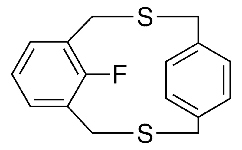 Sigma-Aldrich F-3,11-DITHIA-TRICYCLO(11.2.2.1(5,9))OCTADECA-1(16),5,7,9(18),13(17),14-HEXAENE,AldrichCPR