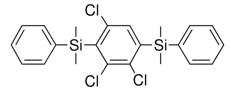 Sigma-Aldrich (2,3,6-TRICHLORO-1,4-PHENYLENE)BIS(DIMETHYLPHENYLSILANE),AldrichCPR
